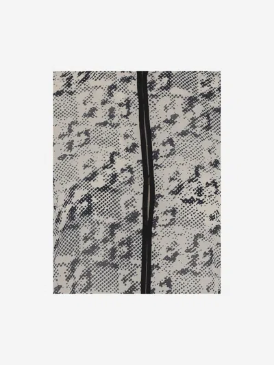 Tory Burch Grey Kaftan With Contrasting Trims And Eyelet Closure On The Front In Silk And Cotton Blend Woman In Grey