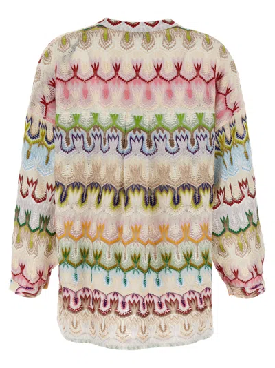 Missoni Geometric Pattern Blouse In Multicolor In Qs Multi Pink