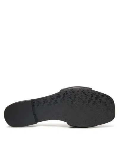 Ralph Lauren Everley Calfskin Slide Sandal In Black