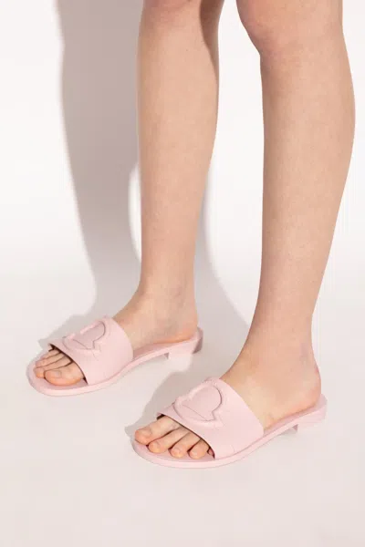 Moncler Bell Slip-on Sliders In Light Pink