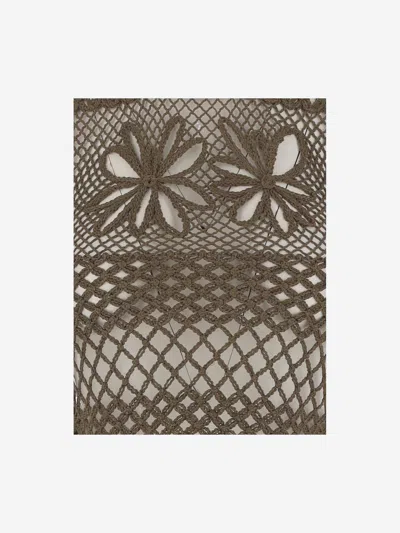 Pinko Crochet Vest In Brown