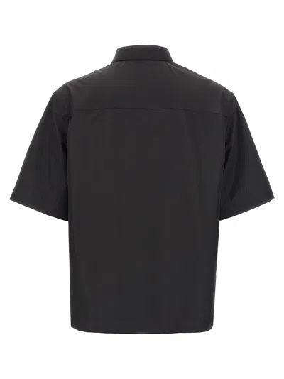 Givenchy Pointed Collar Short-sleeve Zipped Shirt In Black