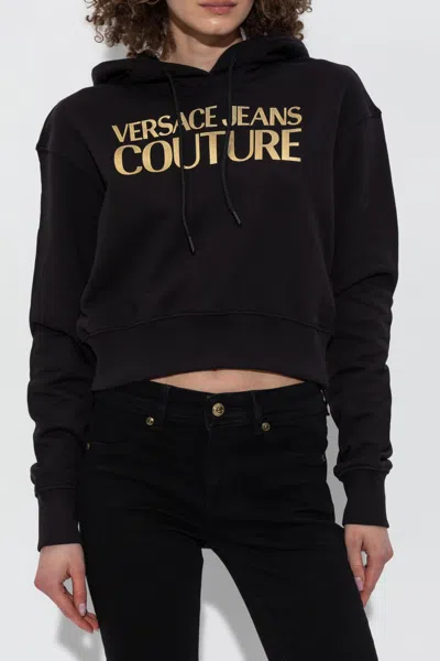 Versace Jeans Couture T-shirt With Printed Logo In Black