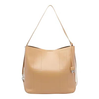 Hogan Strap Adjust Hobo Metal Rectangular Bag In Beige