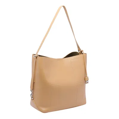 Hogan Strap Adjust Hobo Metal Rectangular Bag In Beige