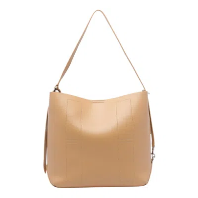 Hogan Strap Adjust Hobo Metal Rectangular Bag In Beige