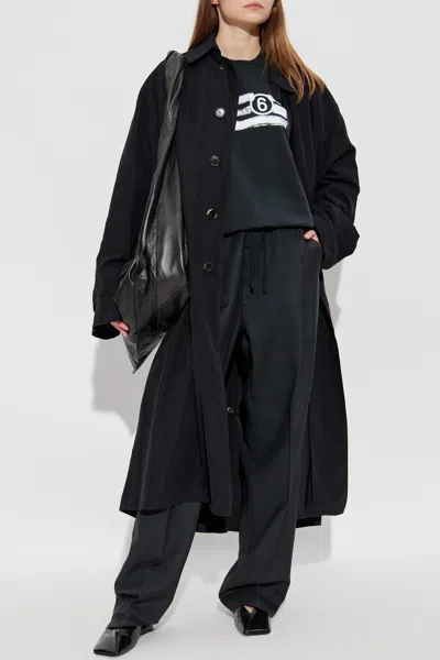 Mm6 Maison Margiela Oversized Cotton-jersey Sweatshirt In Black