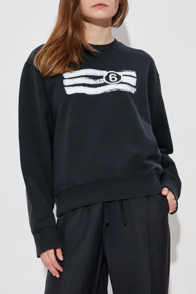 Mm6 Maison Margiela Oversized Cotton-jersey Sweatshirt In Black