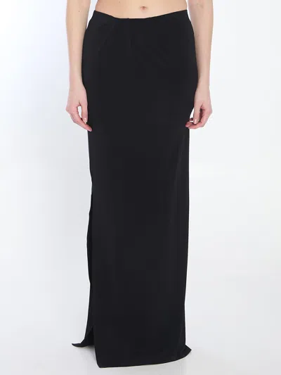 Jacquemus Peplo Long Skirt In Black