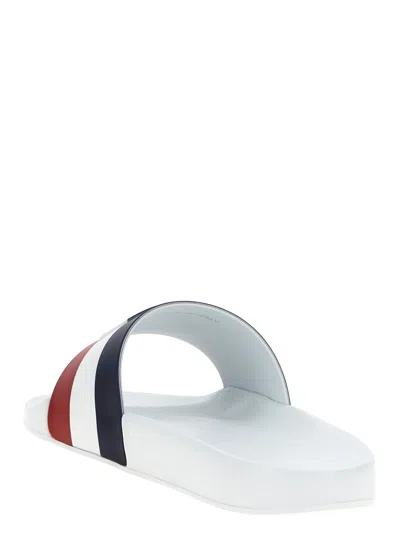 Moncler Basile Embossed Logo Slides In White