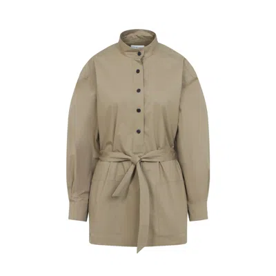 Saint Laurent Button-up Long-sleeved Shirt In Beige