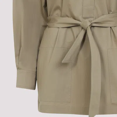 Saint Laurent Button-up Long-sleeved Shirt In Beige