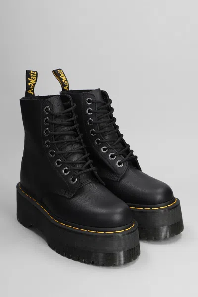 Dr. Martens Logo Thick-soled Straps And Ankle Boots In Black