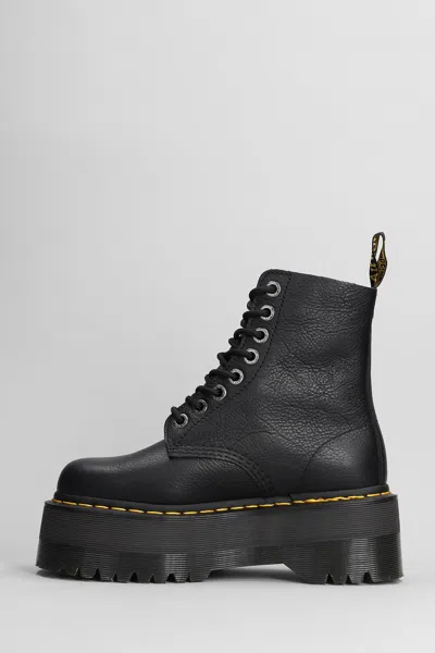 Dr. Martens Logo Thick-soled Straps And Ankle Boots In Black