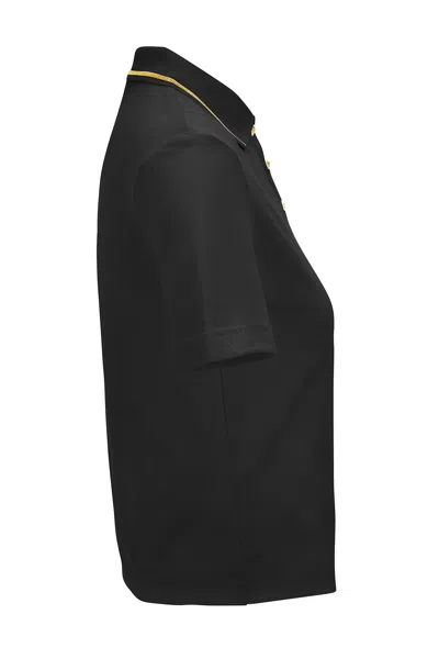 Versace Jeans Couture Logoed Polo In Black Gold