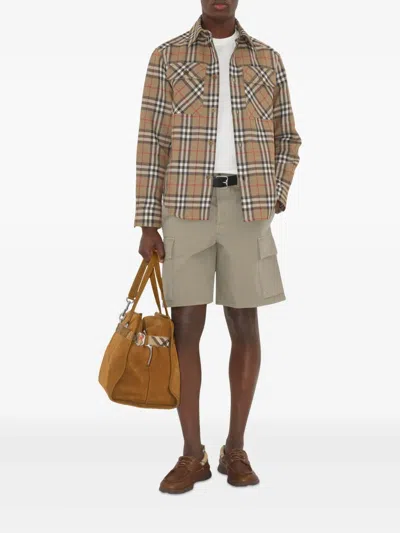 Burberry Leather Loafers Round Toe Rubber Sole In Brown