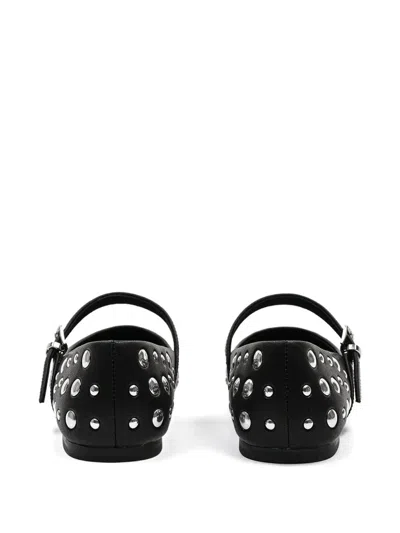 Karl Lagerfeld Karo Mirror Studs Ballet Flats In Black