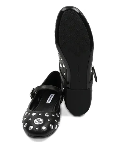 Karl Lagerfeld Karo Mirror Studs Ballet Flats In Black