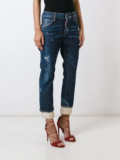 Shop Dsquared2 'cool Girl' Cropped Jeans - Blue