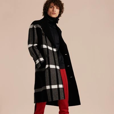 Burberry Double-breasted Check Wool Cashmere Coat