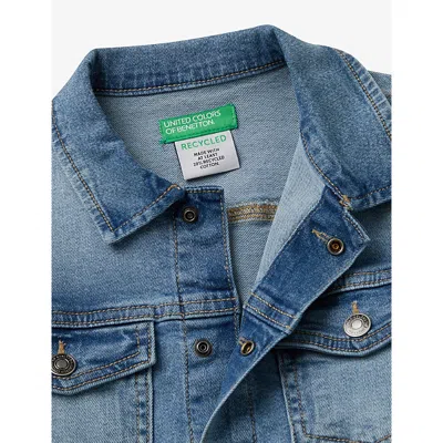 Benetton Blue Patch-pocket Regular-fit Denim Jacket 6 In Blue