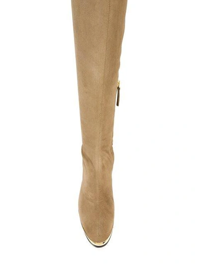 Shop Giuseppe Zanotti Over The Knee Boots In Neutrals