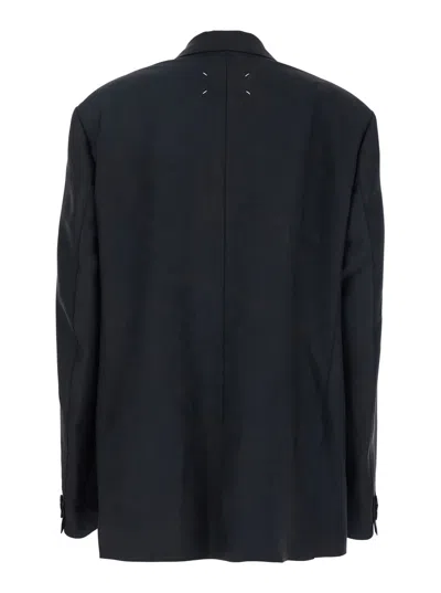 Maison Margiela Oversize Blazer Mohair Blend In Midnightblue