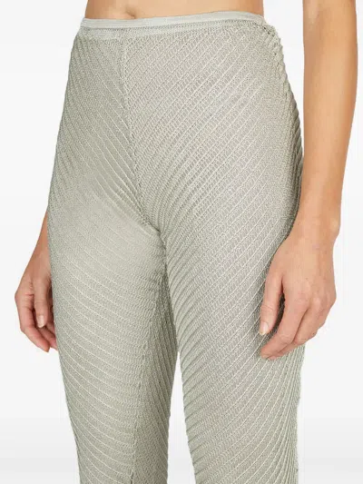 Isa Boulder Moire Flared Pants In Silver