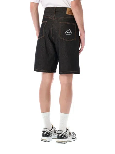 Xlarge Patch Detailing Denim Shorts In Black