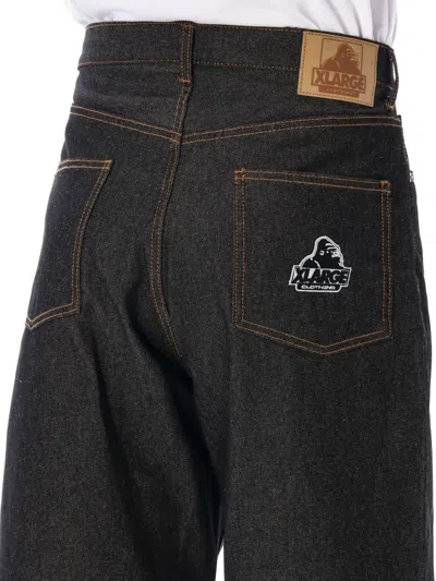 Xlarge Patch Detailing Denim Shorts In Black