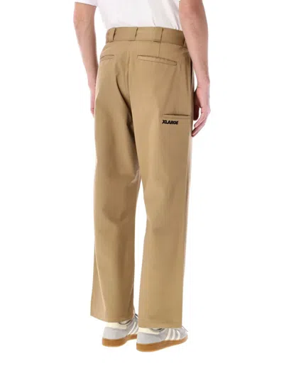 Xlarge Logo Detail Trousers In Beige