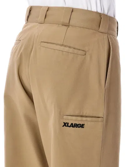 Xlarge Logo Detail Trousers In Beige