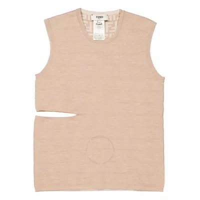 Fendi Ff Motif Reversible Sleeveless Top In Neutral