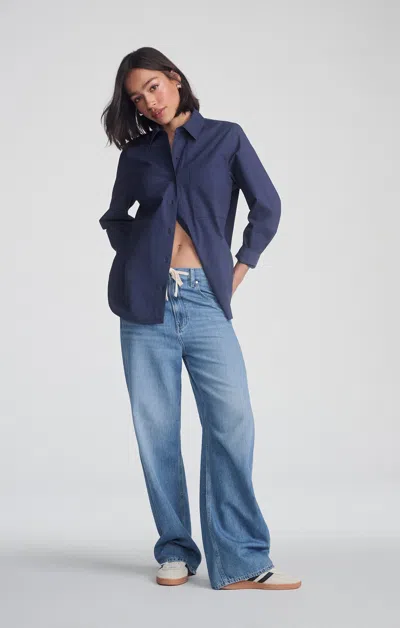 Mavi Long Sleeve Button-up Shirt In Naval Academy In Blue