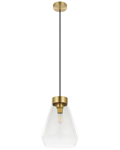 Eglo Montey 1 Light Pendant With Brushed Gold Finish & Clear Glass Shade