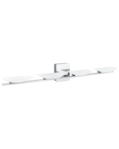 Eglo Metrass 4 Light Integrated Led Bath/vanity Light With Chrome Finish & Satin Shade