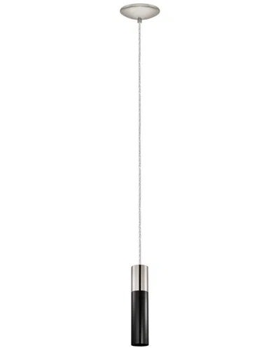 Eglo Villora 1 Light Mini Pendant With Matte Nickel Finish & Matte Black Shade With Matte Nickel Acc