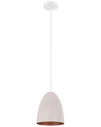 Eglo Sarabia 1 Light Mini Pendant With White Finish & Apricot & Copper Shade