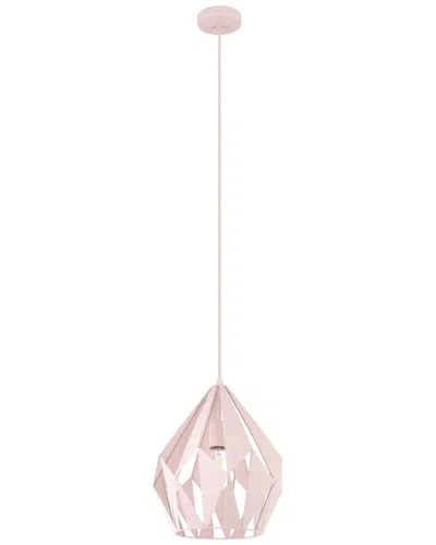 Eglo Carlton 1 Light Pendant With Apricot Finish & Apricot Geomteric Metal Shade