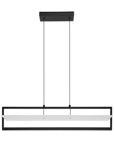 Eglo Farneta 1 Light Intergrated Led Linear Pendant With Black Finish & Satin Acrylic Shade