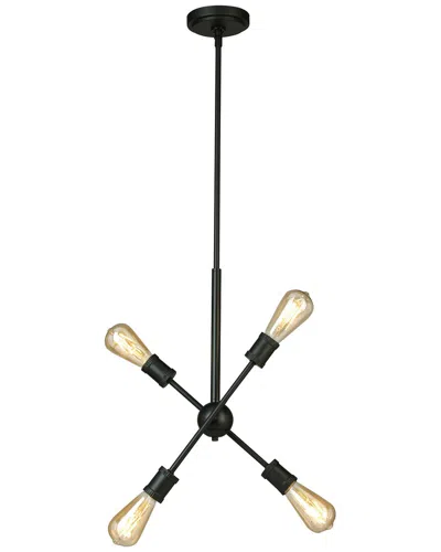 Eglo Etris Row 4 Light Open Bulb Pendant With Black Finish