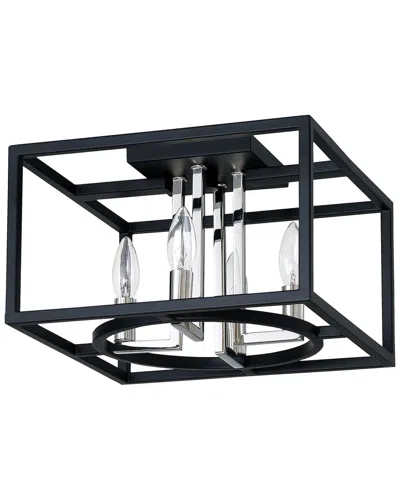 Eglo Mundazo 4 Light Open Frame Ceiling Light With Matte Black & Chrome Finish