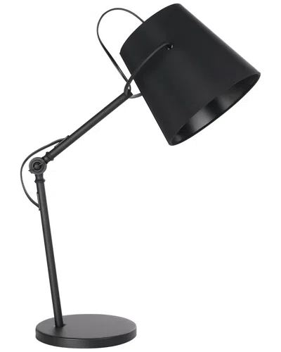 Eglo Granadillos 1 Light Desk Lamp With Black Finish & Black Fabric Shade