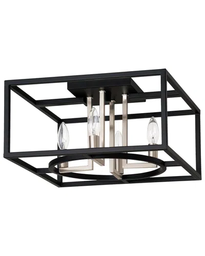Eglo Mundazo 4 Light Open Frame Ceiling Light With Matte Black & Brushed Nickel Finish