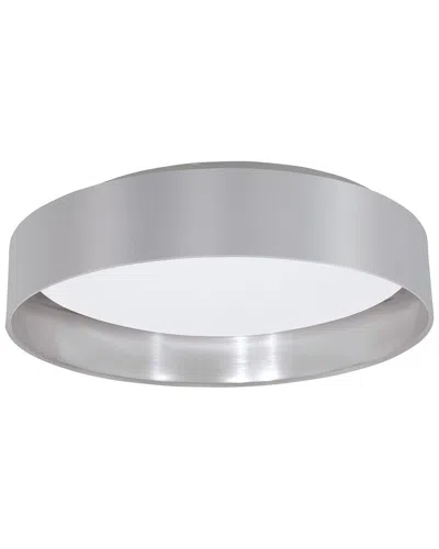 Eglo Maserlo 1 Light Integrated Led Ceiling Light With Grey & Sliver Finish & White Plastic Diffuser
