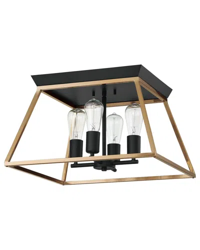 Eglo Paulino 4 Light Open Frame Ceiling Light With Brushed Gold & Matte Black Finish