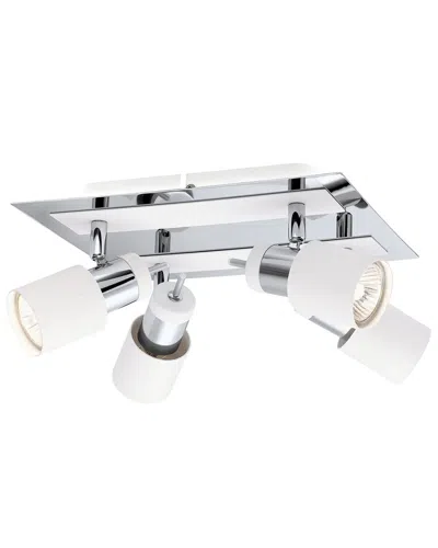 Eglo Davida 4 Light Ceiling Track Light With Chrome & White Finish & Cylinder Adjustable Lamp Heads