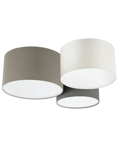 Eglo Pastore 3 Light Ceiling Light With Taupe, White, & Grey Shades