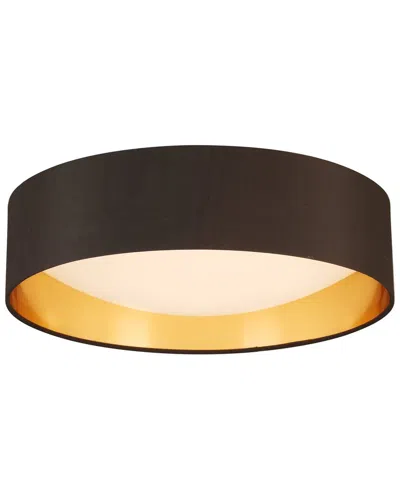 Eglo Orme Integrated Led 16 Ceiling Light With Black & Gold Fabric Shade With White Acrylic Diffuser