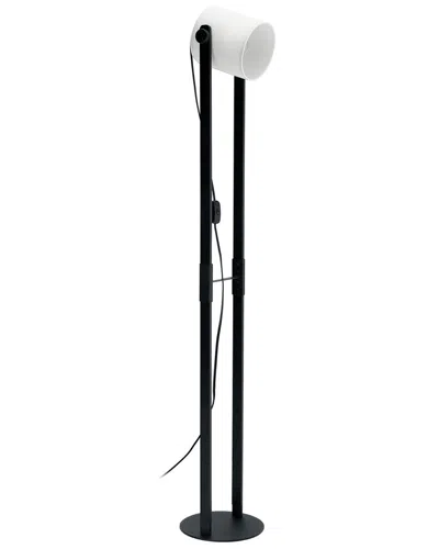 Eglo Burbank 1 Light Floor Lamp With Black Finish & White Fabric Shade
